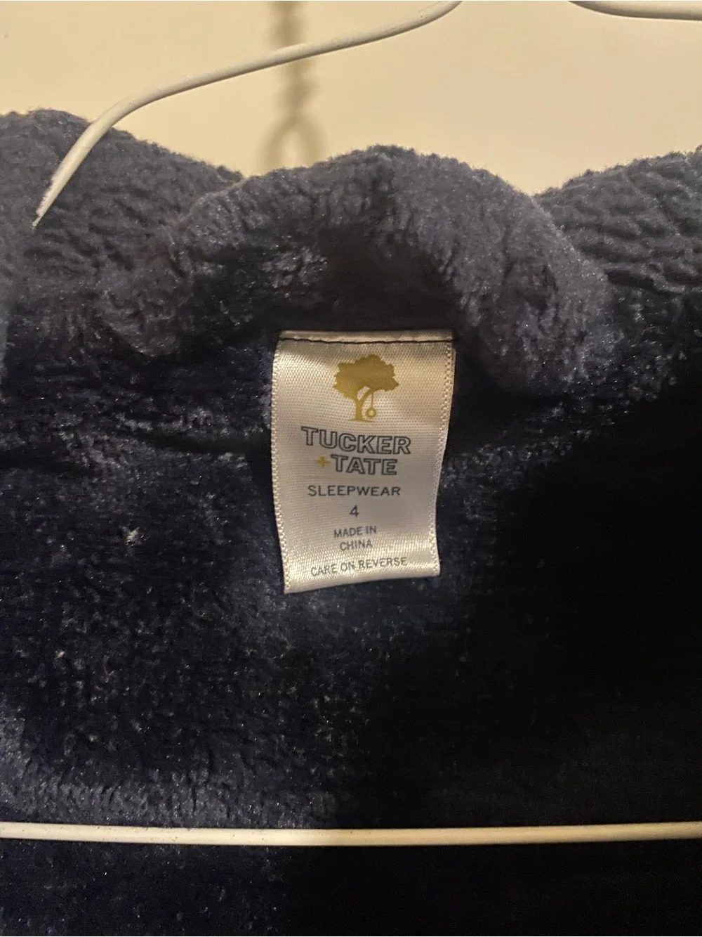 Tucker + Tate Navy Plush Hooded Kids Robe